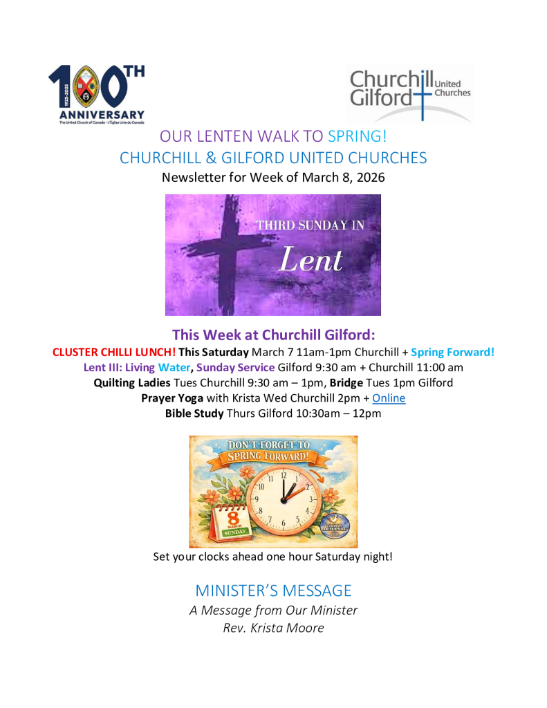 Newsletter Mar 8 Lent 3